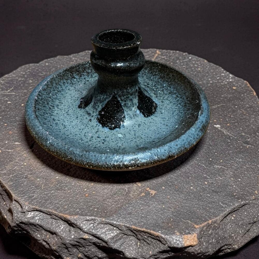 Handcrafted Ceramic Candlestick Holder Mid Century